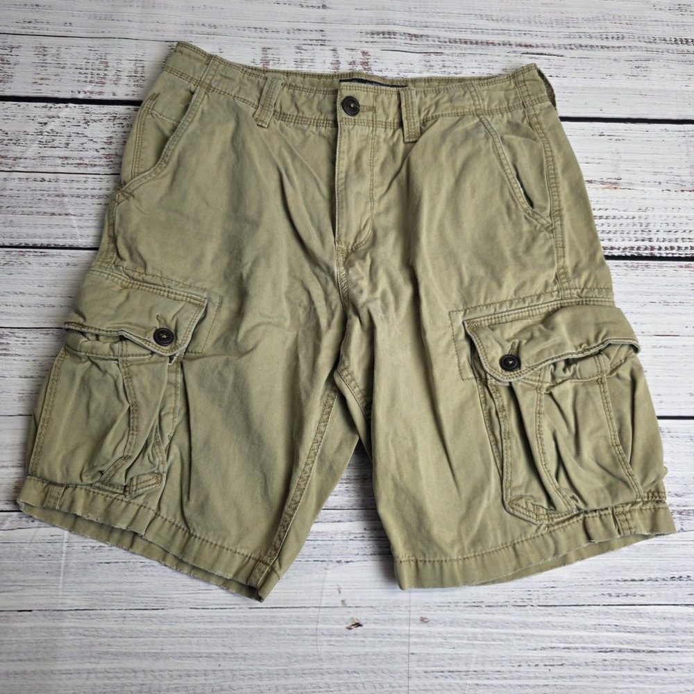 American Eagle Cargo Short Mens 32 Beige Khaki Utility Heavy‎ Classic Length